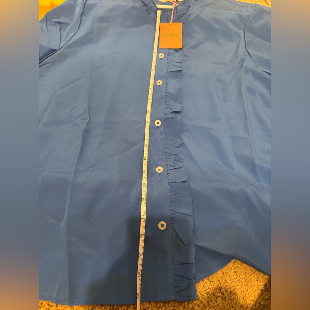 Boden Blue Ruffle Blouse - Picture 8 of 9